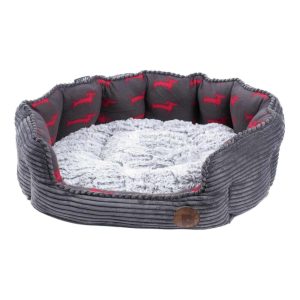 Beds & Blankets | Deli Bamboo & Jumbo Cord Dog Bed – Grey – Large – 67Cm X 57Cm X 25Cm Beds & Blankets Beds & Blankets