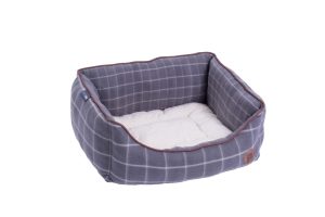 Duvet Beds | Window Pane Square Dog Bed – Grey – Medium – 67Cm X 52Cm X 22Cm Beds & Blankets Beds & Blankets