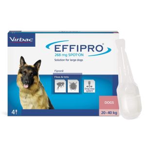 Flea, Tick & Worm | Virbac Spot On Solution For Large Dogs (20-40Kg) – 4 Pipettes Dog Dog