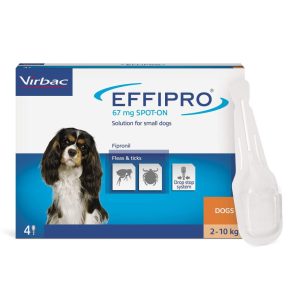 Flea, Tick & Worm | Virbac Spot On Solution For Small Dogs (2-10Kg) – 4 X 67Mg Pipettes – 2-10Kg Dog Dog