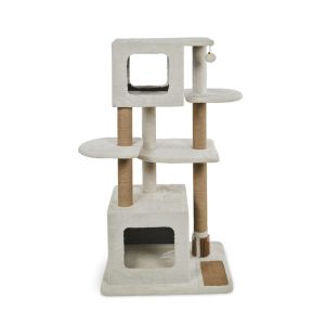 Scratching Trees & Posts | Multi Level Cream Colour Cat Activity Tower – Scratching Post Cat Cats