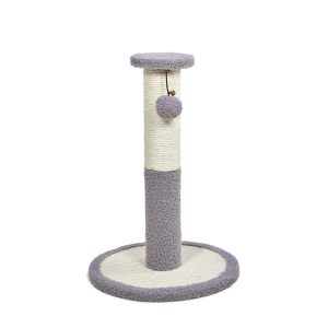 Scratching Trees & Posts | Sisal And Teddy Fleece Cream & Grey Cat Scratch Post – S – Small Cat Cats