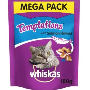 Treats | Temptations Adult Cat Treats With Salmon Flavour – 180G – Salmon Cat Cats