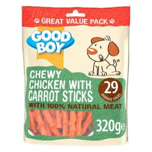 Treats & Training | Chewy Sticks Dog Treats – Chicken With Carrot – 320G – Chicken & Carrot Dog Dog