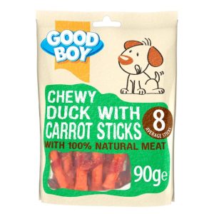 Treats & Training | Chewy Sticks Dog Treats – Duck With Carrot – 90G – Chicken & Carrot Dog Dog