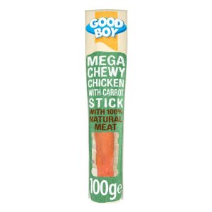 Treats & Training | Mega Chewy Stick Dog Treats – Chicken With Carrot – 100G – Chicken & Carrot Dog Dog