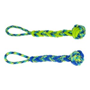 Tug & Chew Toys | Fitness Rope & Tpr Ball Tug Dog Toy – Blue & Green – 40.6Cm – Fitness Rope Dog Dog