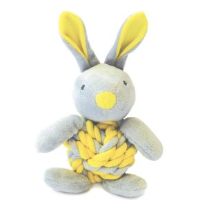 Tug & Chew Toys | Little Rascals Knottie Bunny Puppy Dog Toy – Yellow – 1 Piece Dog Dog