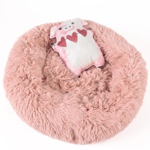 Beds & Blankets | Anxiety Reducing Plush Dog & Cat Bed With Pig Toy – Pink – 58.5Cm & 20Cm Beds & Blankets Beds & Blankets