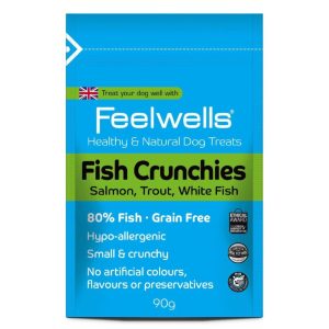 Treats & Training | Fish Crunchies Grain-Free Dog Treat – 90G – Salmon, Trout & White Fish Dog Dog