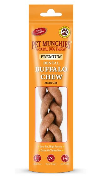 Treats & Training | Natural Premium Dental Chew Grain-Free Medium Puppy Dog Treats – Buffalo – 55G Dog Dog