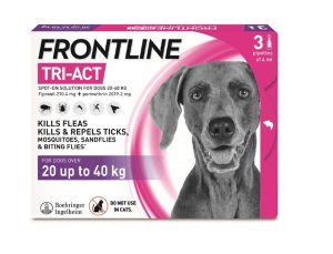 Flea, Tick & Worm | Tri-Act Flea & Tick Treatment For Large Dogs (20-40Kg) – 3 Pack Dog Dog