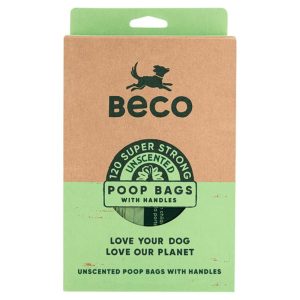 Poop & Waste Bags | Becobags Eco Friendly Handle Dog Poop Bags – 120 Pieces Dog Dog